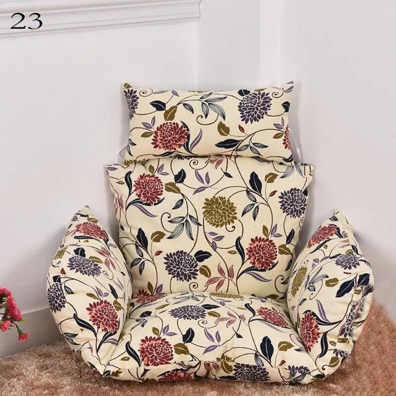Hanging Swing Egg Chair Cushion Cover Patio Large Round Papasan Pad Detachable Garden Lounger Cushion Cover  (No Filling)