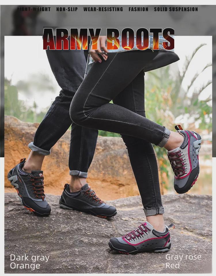 Cross-Border Fashion Trend Large-Size Couple Hiking and Casual Lace-Up Shoes