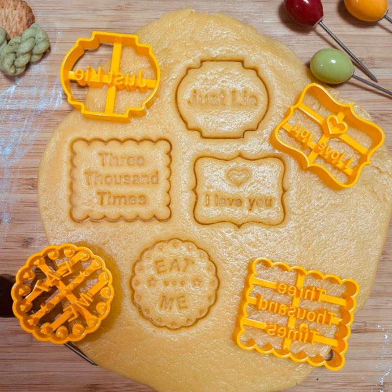 Set Of 4 ABS Cookie Molds With Blessing Messages For Home Cooks Holiday Cookie Family Fun And Creative Dessert