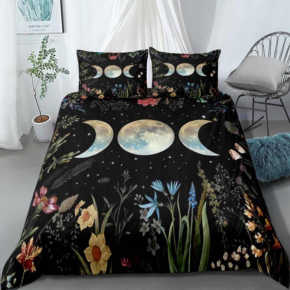 Lunar and Sun Worship Duvet Cover Set Double King Full Queen Size Bed Linen Set