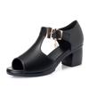 Summer new fish mouth casual thick heel buckle sandals large size sandals