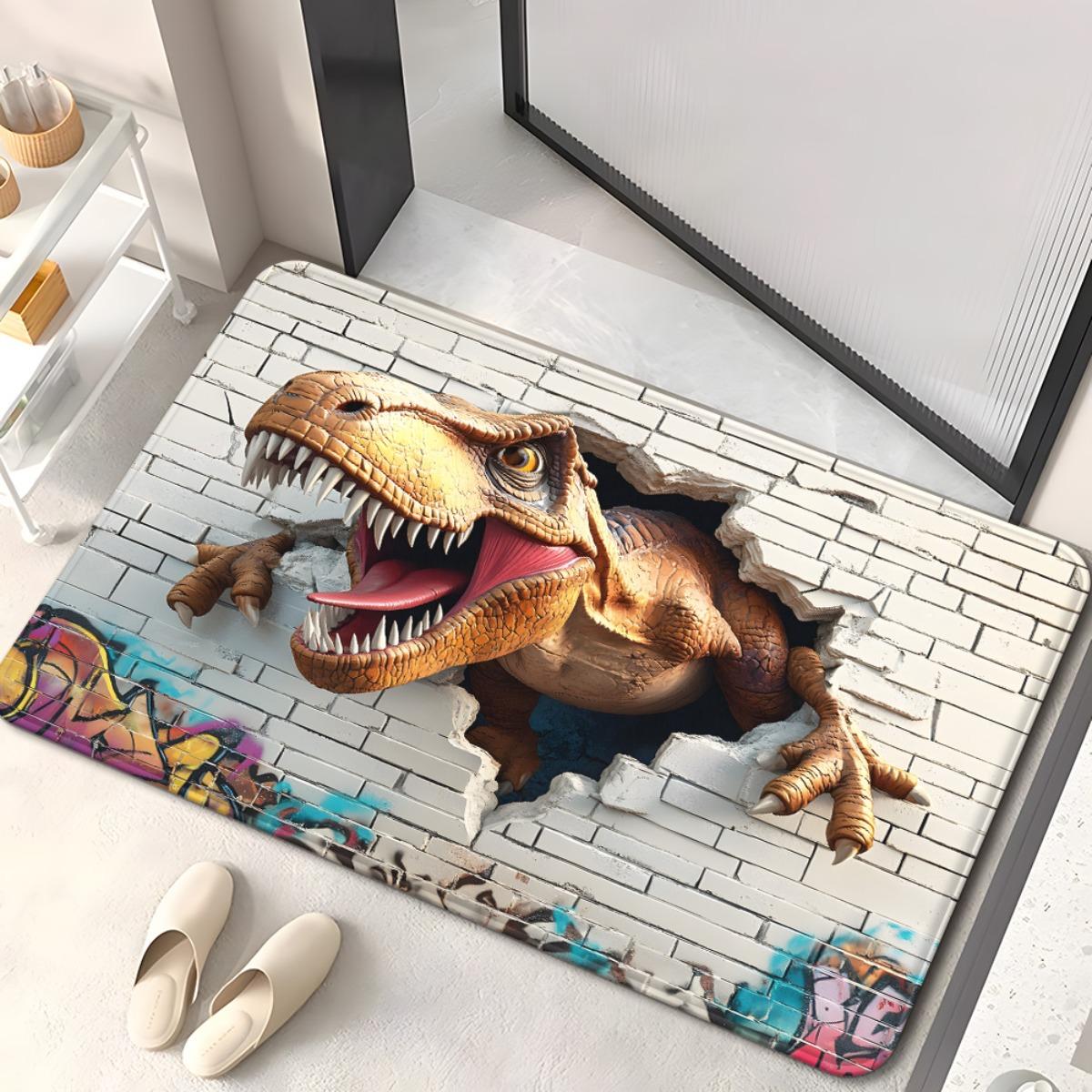 

Dinosaur Wall Pattern Floor Mat - Creative Themed Entrance Rug - Indoor Outdoor Home Decor Bedroom Living Room Bathroom Rug 40x60cm
