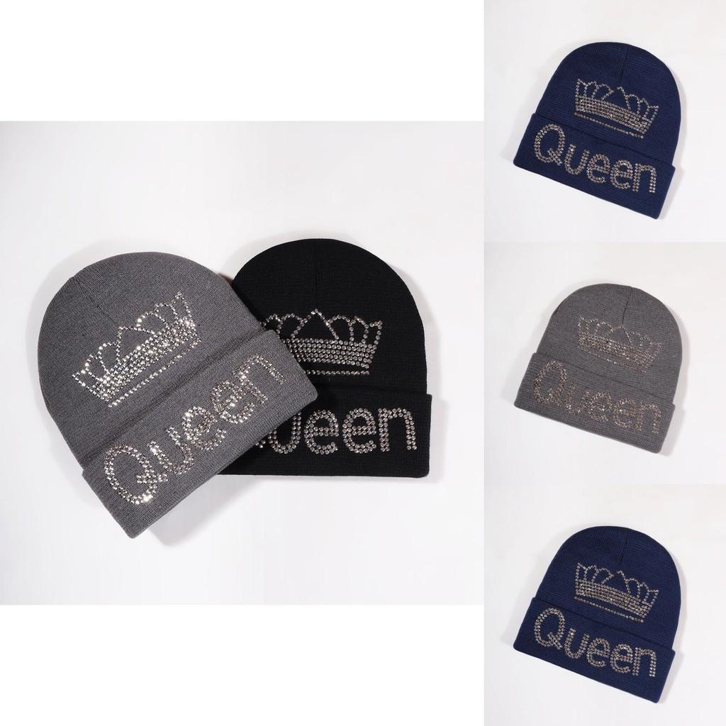 Knitted Hat For Men And Women With Queen Crown Pattern For Autumn Winter Warmth