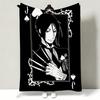 Coperta Plaid Morbida Calda in Flanella Anime B-Black B-Butler S-Square E-Enix, Multiuso per Divano Letto Ufficio Riposo