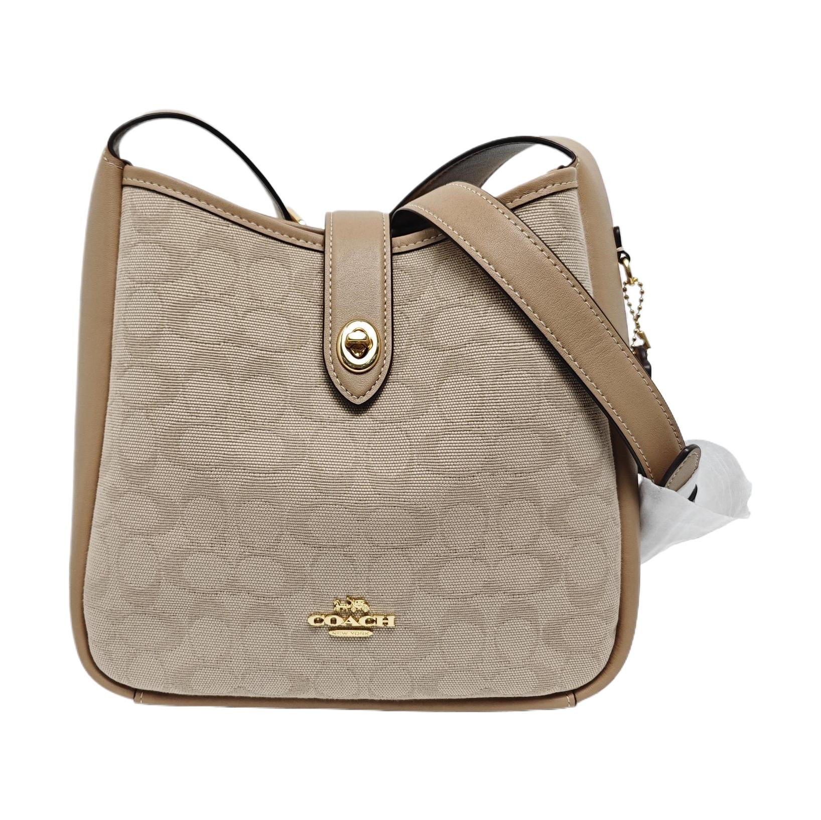 [Pre-Owned] Hadley Medium Khaki Canvas Monogram Shoulder Bag - Excellent #10HIUDQ ONE SIZE