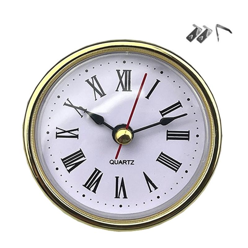 Round 65mm Round Clock Insert with White Face and Gold/Silver Trim for Home and Office Use