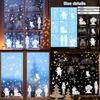 Christmas Snowflake Static Cling Glass Decal With Santa And Snowman For Window Decoration