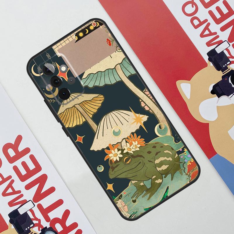Vintage Retro Frog Mushrooms Case For Samsung Galaxy A36 A35 A55 A06 A16 A26 A56 A53 A32 A52 A33 A13 A14 A34 A54 A17 A15