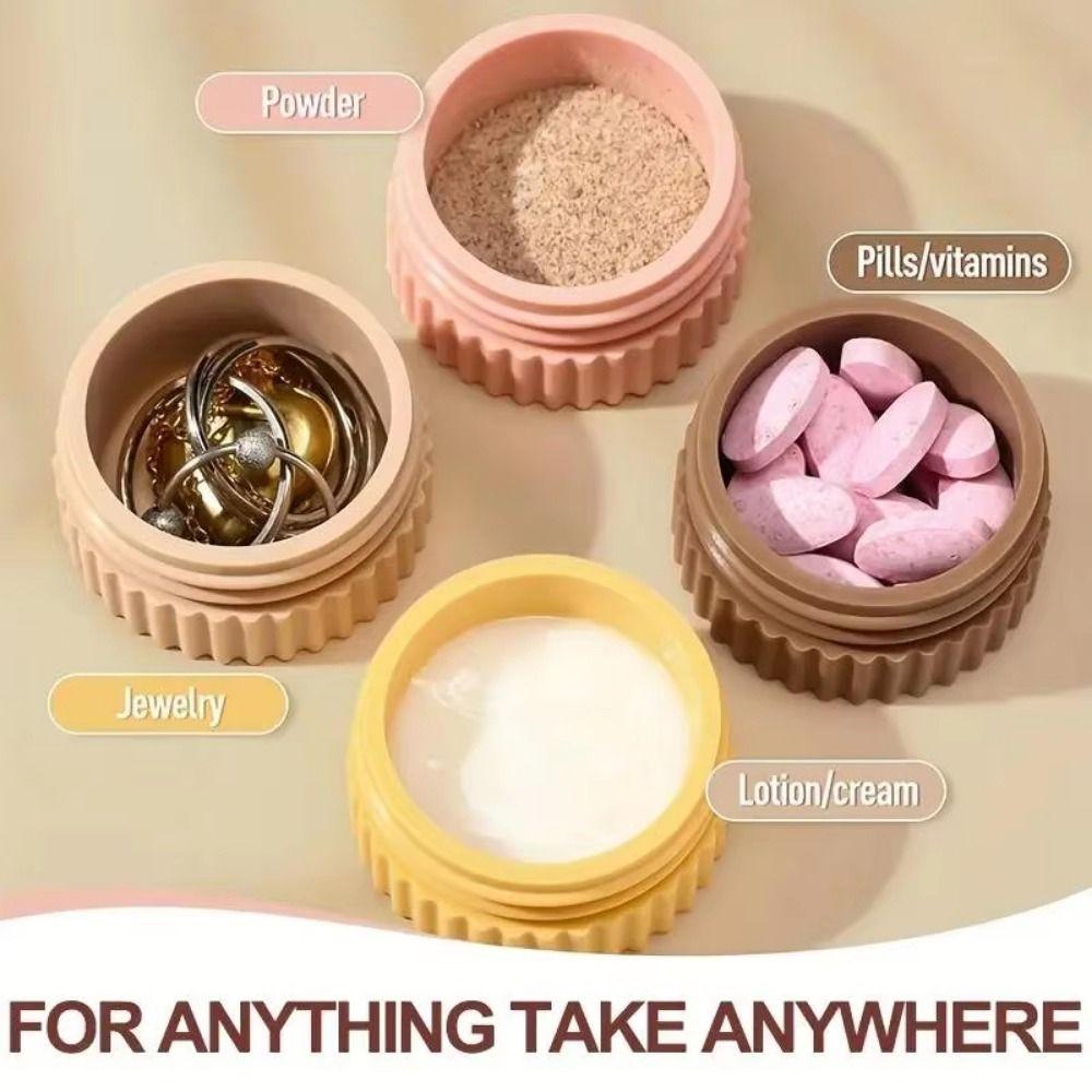 4PCS Mini Silicone Storage Box 20ML Cream Powder Case Practical Pill Case  Creams