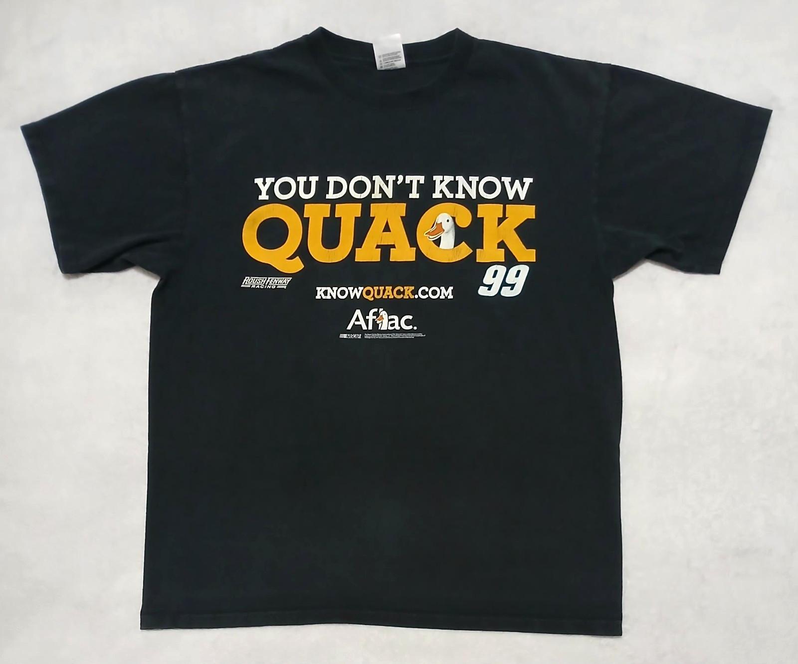 Vintage Aflac Nascar T-Shirt L You Dont Know Quack 1999 Racing 90 s Black Cars XXL