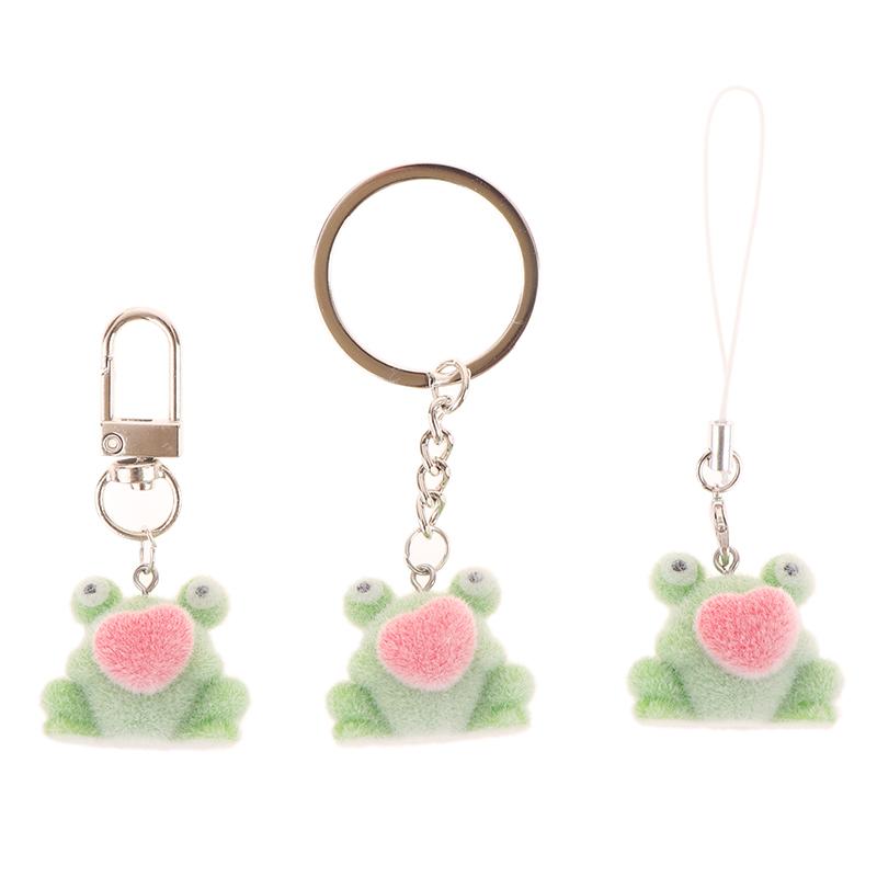 1 Stück Flauschiger Niedlicher Liebe Frosch DIY Handykette Taschenanhänger Ohrringe Autoanhänger