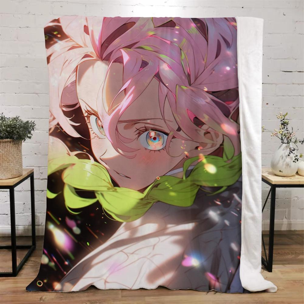 Demon Slayer-Kanroji Mitsuri Warm Winter Blankets for Sofa Cover Blanket Beach Towel Luxury Bedding Fluffy Plaid Bed Throw Knee