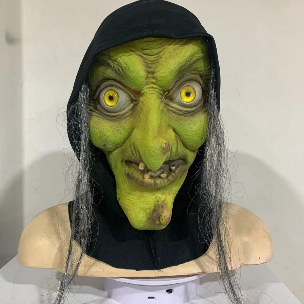 Latex Witch Nun Mask for Halloween Cosplay