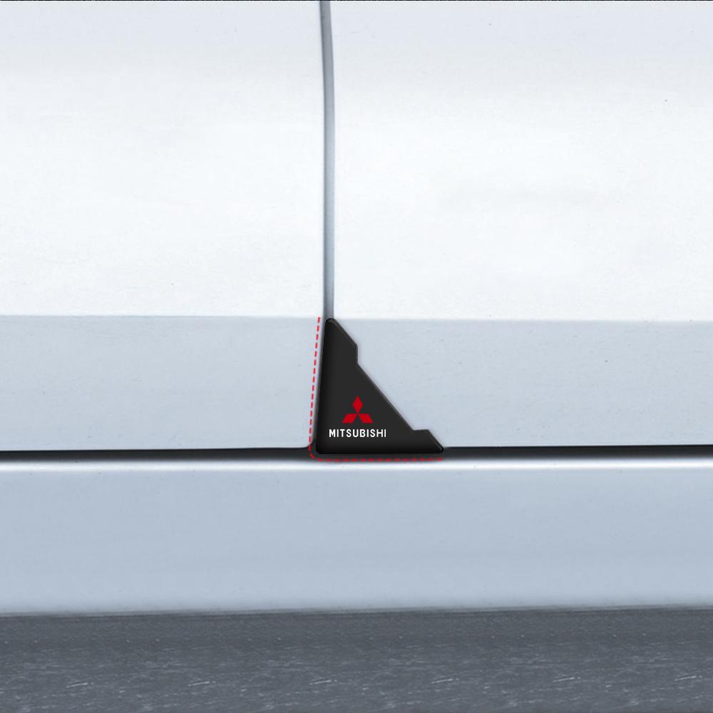 2/4pcs Car Door Corner Protection Decals Stickers For Mitsubishi Logo ASX Outlander Lancer Pajero Eclipse Mirage Accessories