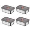 Lunch Box with Lid Stackable Snack Containers Leak-proof Stainless Steel Food Container for Fruits