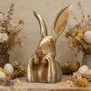 Easter Bunny Figurine Gold Home Decor Rabbit Figurine Easter Table Centerpiece for Spring Home Table Decor Party Supplies Gifts