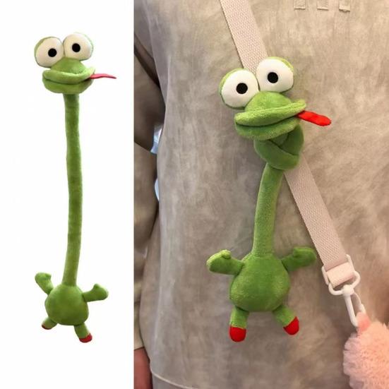 Yousheng Long Neck Animal Plush Keychain Soft Stuffed Dog Cat Frog Rat Pendant Plush Bags Backpacks Charm Birthday Gift for Animal Lovers