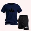 Sommer Mode Trendig Lässig Sport Zwei-Teiler Set Jugend Herren Kurzarm T-Shirt Shorts Set Atmungsaktiv Schnelltrocknend Active Wear