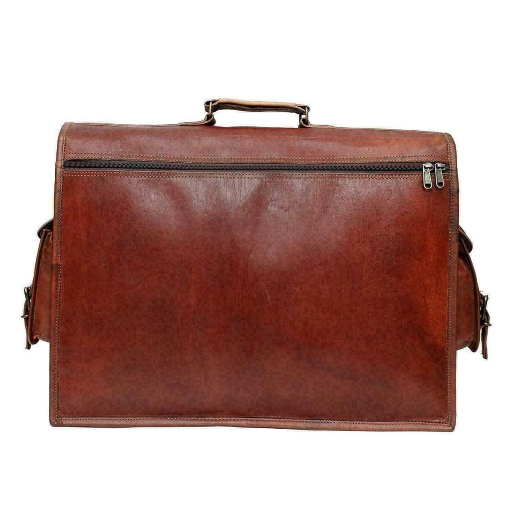Leather Brown Messenger Shoulder Laptop Briefcase Business Bag New Men's Vintage