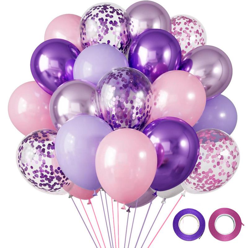 12-Inch Sequin Metallic Latex Balloons, 30pcs - Perfect for Birthday Party Decorations