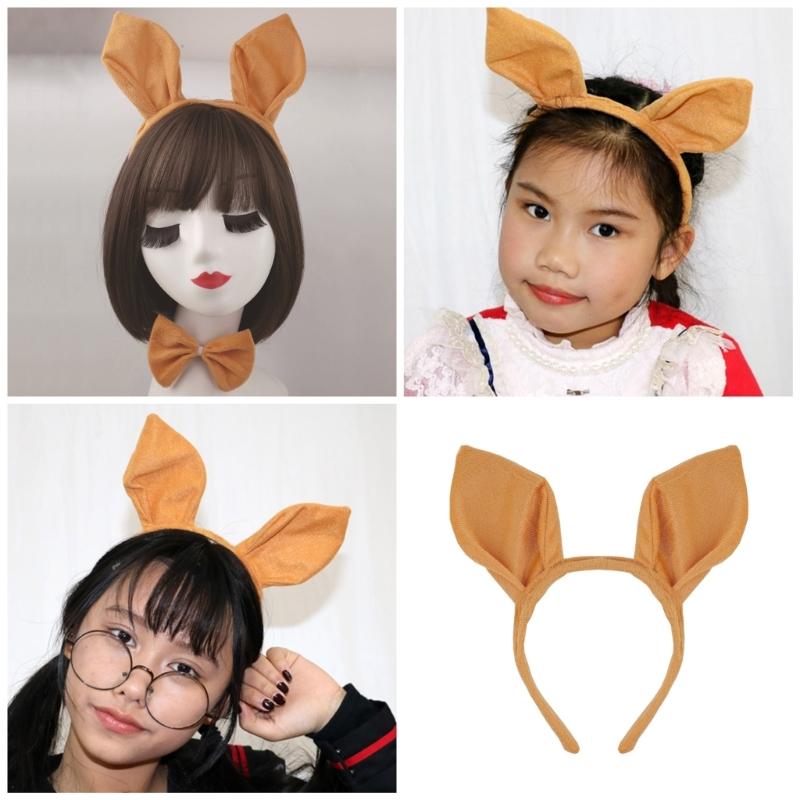 Kangaroos Costume Set Kangaroos Ear Headbands Tail Snout Glove Animal Cosplays Costume for Halloween Christmas Party