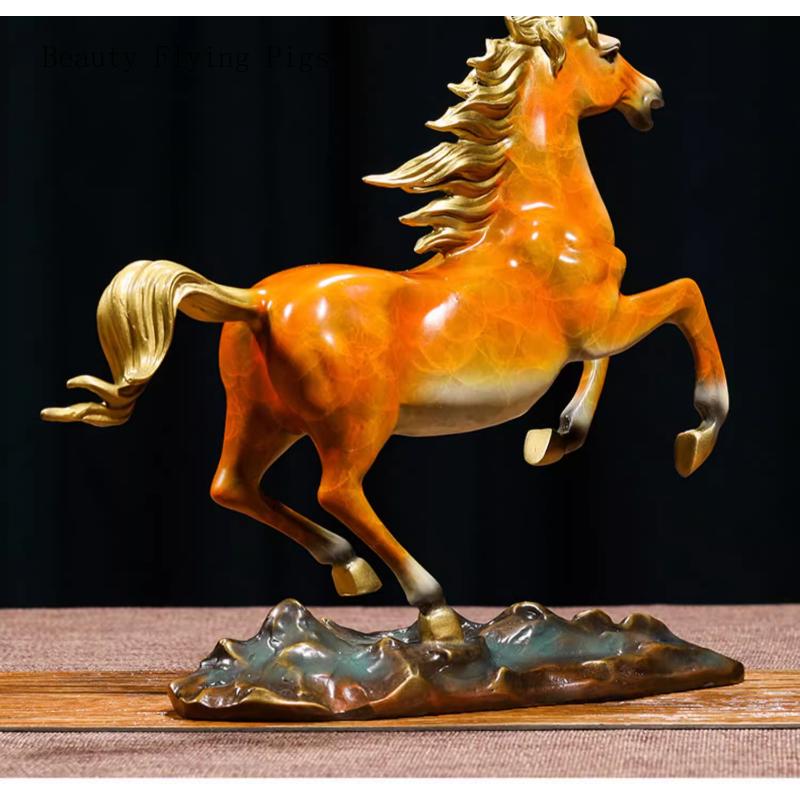 1PCS Metal Zodiac Horse Decoration Office Desktop Living Room Wine Cabinet Decoration Crafts Company Opening Gift