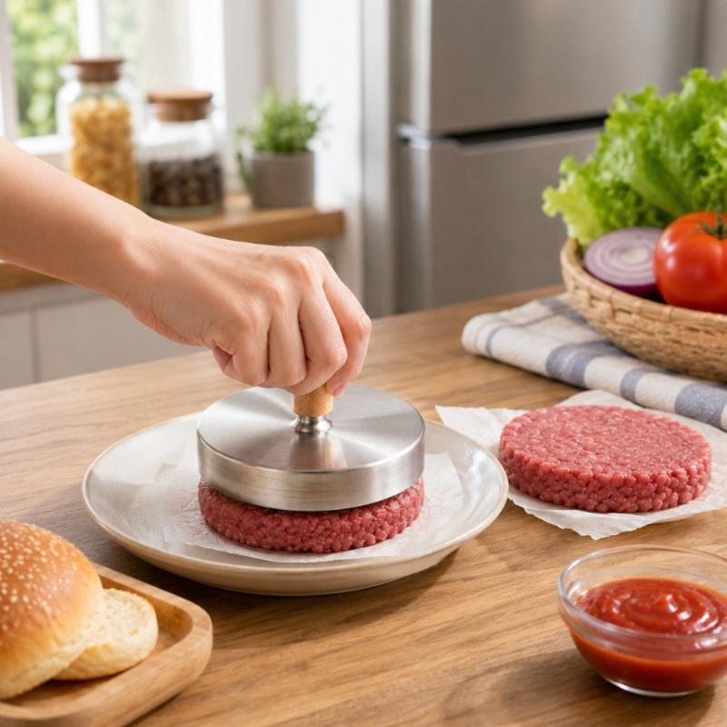 Stainless Steel Hamburger Meat Press Patty Maker Non-Stick Smashed Burger Mold Heavy Duty Bbq Grill Kitchen Accessories