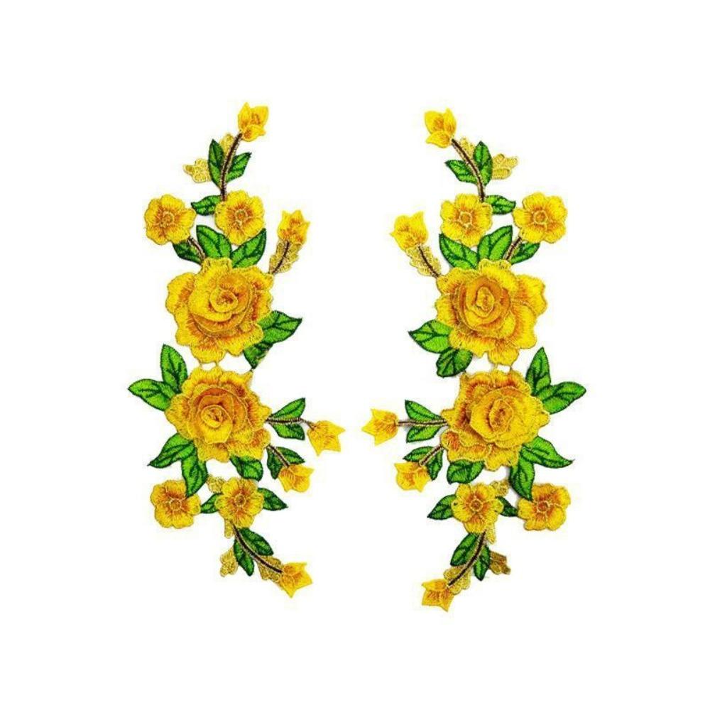 Stylish Flower Embroidered Patches Elegant DIY Sewing Patches Fabric Patches Dress Repair