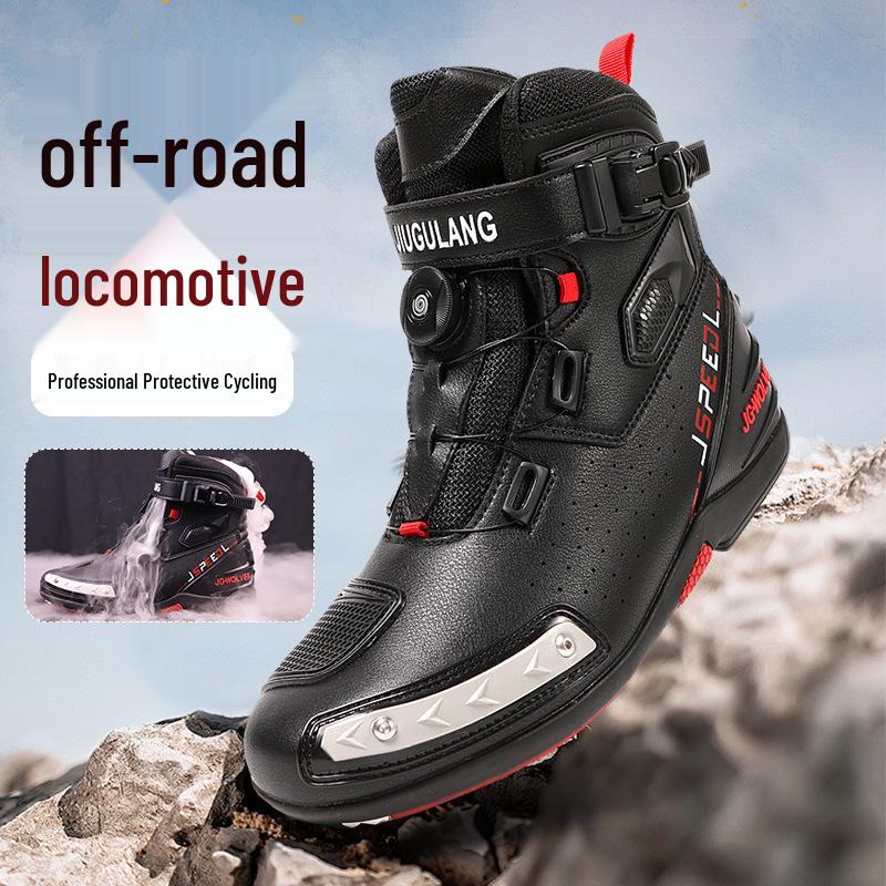 Breathable Non-Slip Motorcycle Riding Boots - Large Size Touring & Racing Protective Shoes
