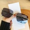 Rimless Rectangle Sunglasses Fashion Women Men Brand Designer Metal Frame Small Square Sun Glasses Luxury Shades Eyewear