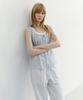 Deonseuteu Shirring Sleeveless Blouse_Udbl6B228_Soft Blue Stripe