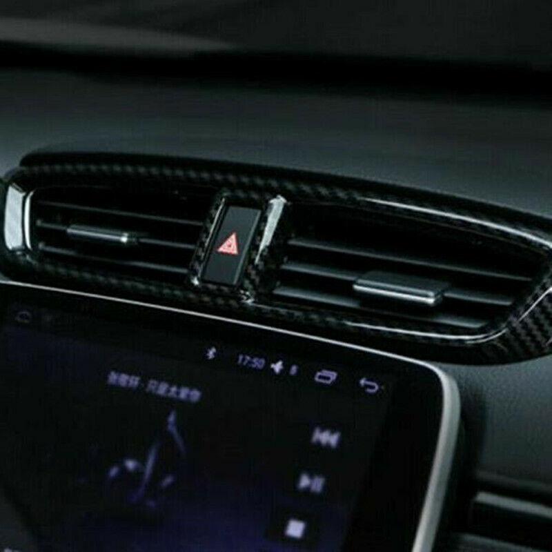 For Honda CR-V CRV 2017- Carbon Fiber Center Air Vent Outlet Cover Trim