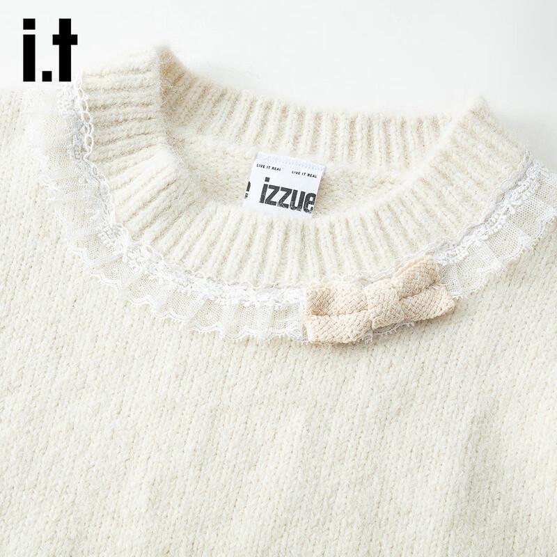 Izzue Women s Bow-Knot Round Neck Knitted Pullover One Size