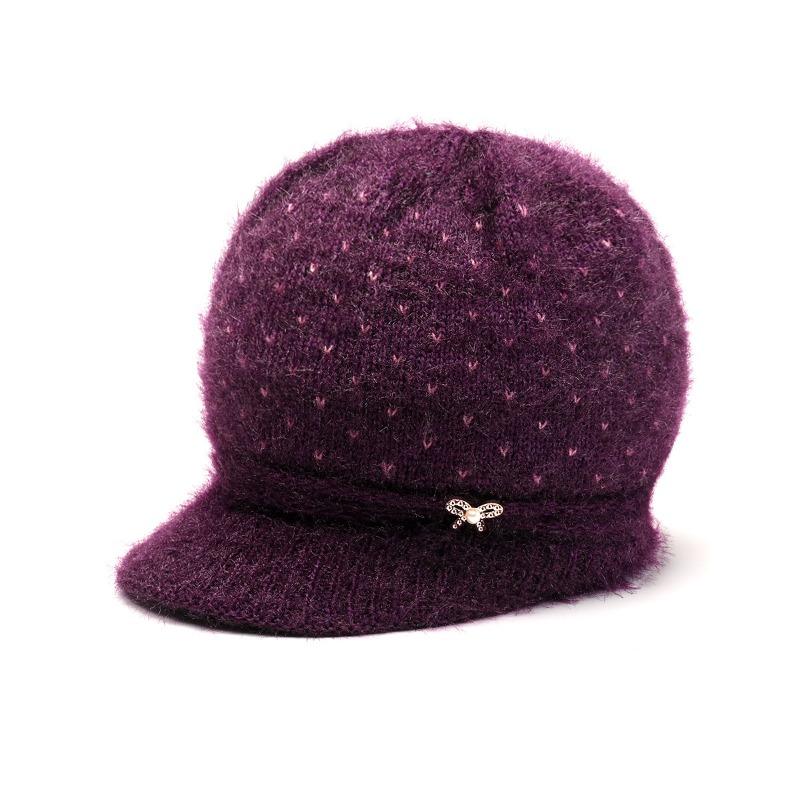 

Winter Hat Women s Wool Hat Old Fleece Warm Knitted Hat Old Lady Ear Protector [good quality] velvet.