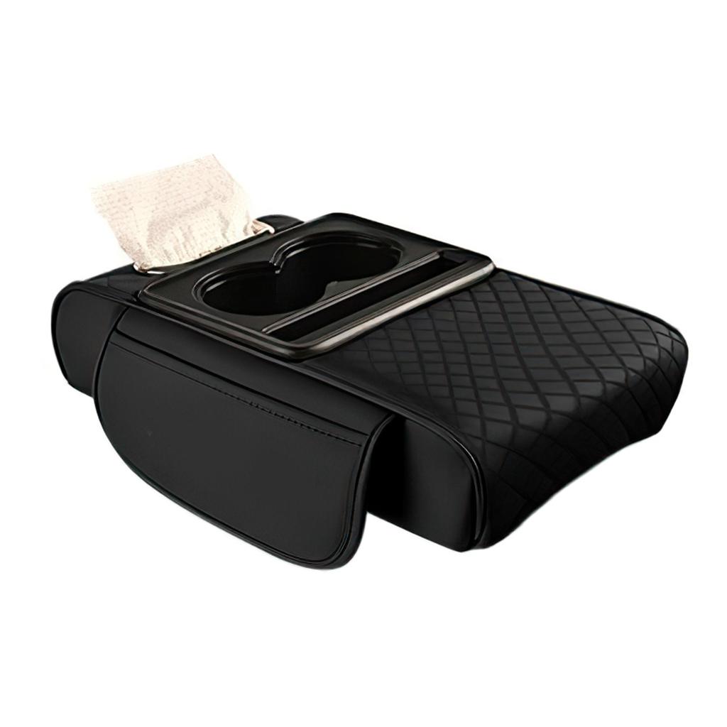 Car Armrest Box 7.5cm Thicken Height Pad Arm Rest Cushion With Pocket Tissue Cup Holder Memory Cotton Elbow Support Height Pad