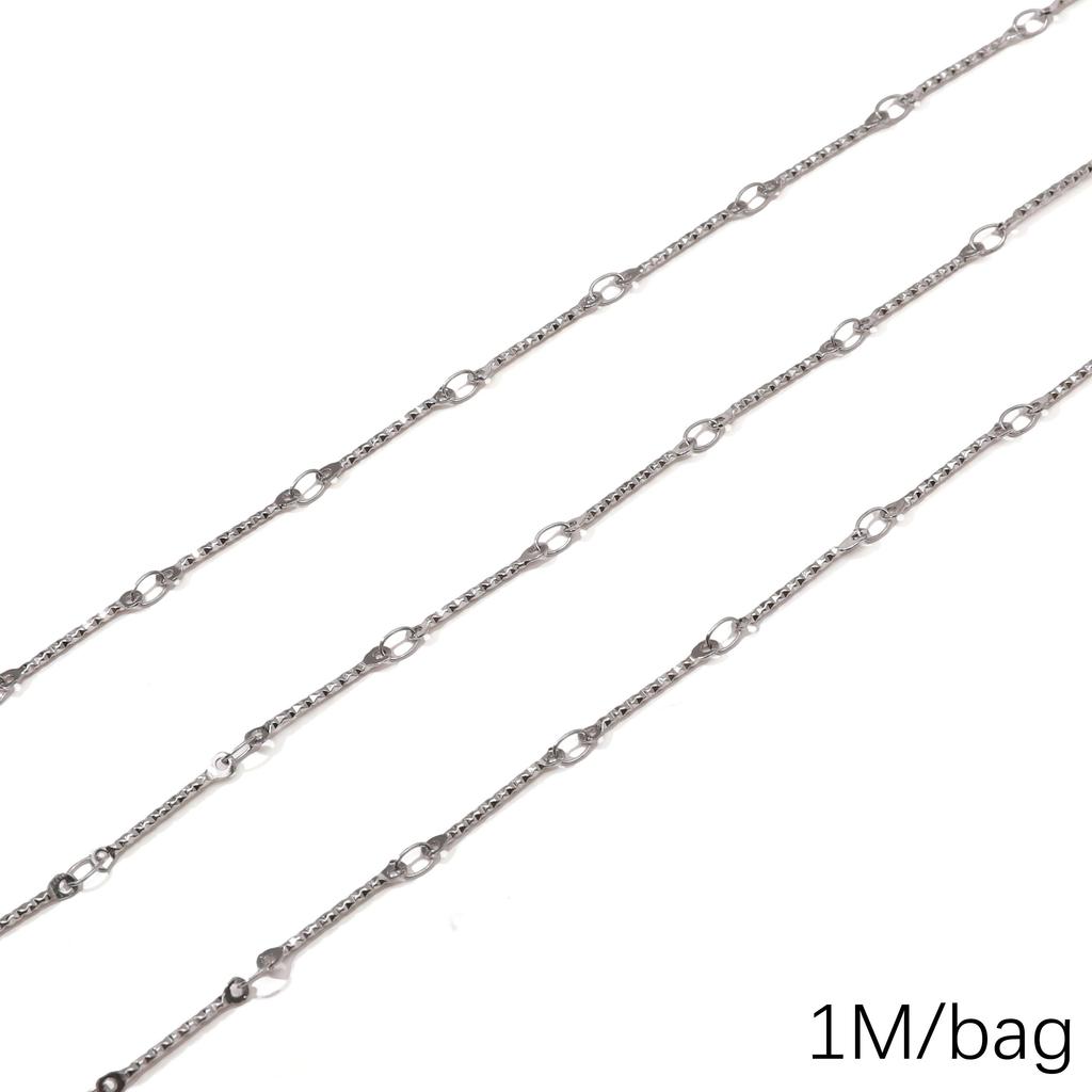 Chaîne Cœur en Acier Inoxydable de 0,5/1 Mètre Chaîne Cubaine Chaîne Punk de Base pour la Fabrication de Colliers Bracelets Bijoux Accessoires