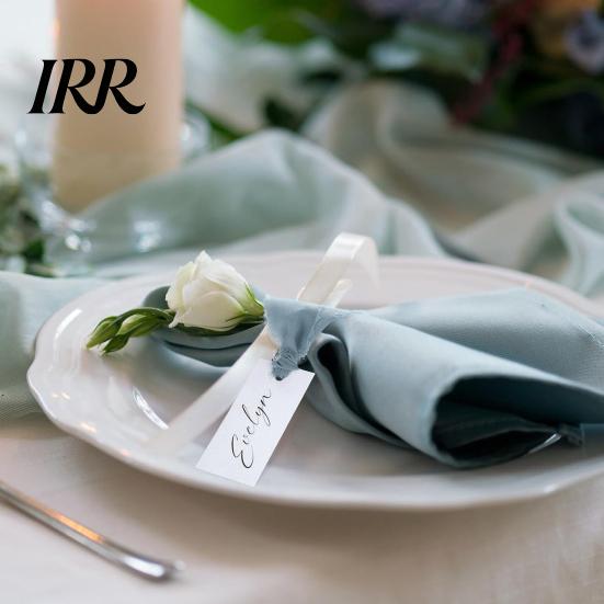 Ink Absorbent Paper Cards Handwritten Business 50 Sheets Blank Textured with Chiffon Ribbon Wedding Invitations Table Name Tags for Party Banquet