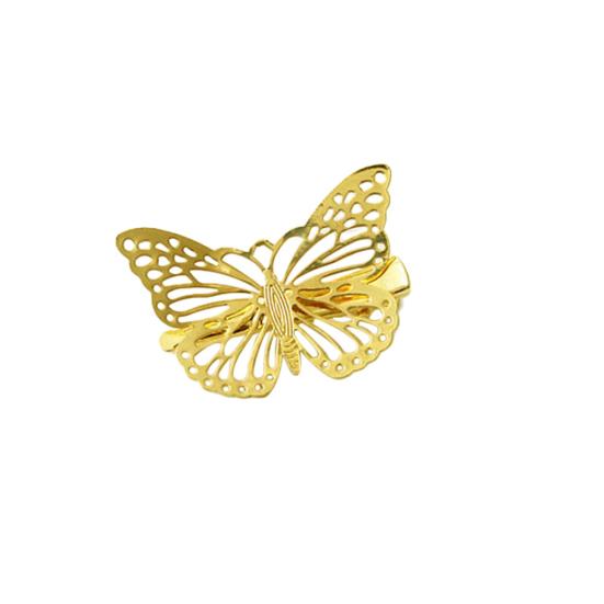 Vintage Women Hollow Butterfly Metal Hairpin Side Hair Clip Barrette Headwear