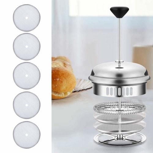 5 Pieces Stainless Steel Coffee Filter Replacement Screens for 600ml French Press Coffee Pot Mesh Filter Accessories