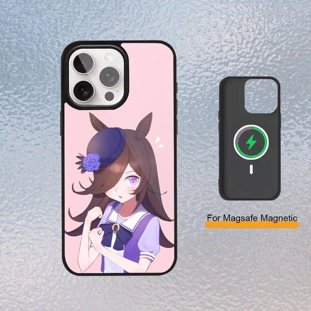 Jolie coque de téléphone Derby U-Uma Musume pour iPhone 17,16,15,14,13,12,11 Plus,Pro Max Housse de chargement sans fil magnétique