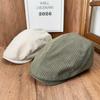British casual vertical pattern forward hat texture Newsboy beret version modified face short brim cap wholesale