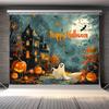 1pc2D flat Halloween banner background cloth for photography, birthday party decoration, no power required——sym