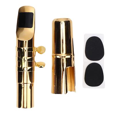 Tenor Saxophone Mouthpiece Brass Bb Sax Mouthpiece with Cap for Sax Professionals and Beginners 5#
