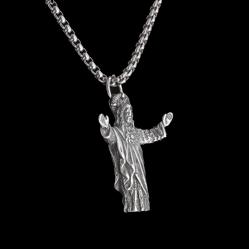 Brasile Cristo Redentore Statua di Gesù Ciondolo Collana Uomo Donna Religioso Preghiera Fede Gioielli Regalo