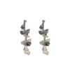 Silver Needle Diamond Fringed Flower Earrings Korean Fashion Temperament Earrings Niche Premium Versatile Earrings Women