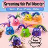Pull Hair Screaming Monster Fidget Toy, Stress Relief Sensory Toy with 6 Funny Sounds, Soft Silicone Hair Prank Toy for Kids Adults