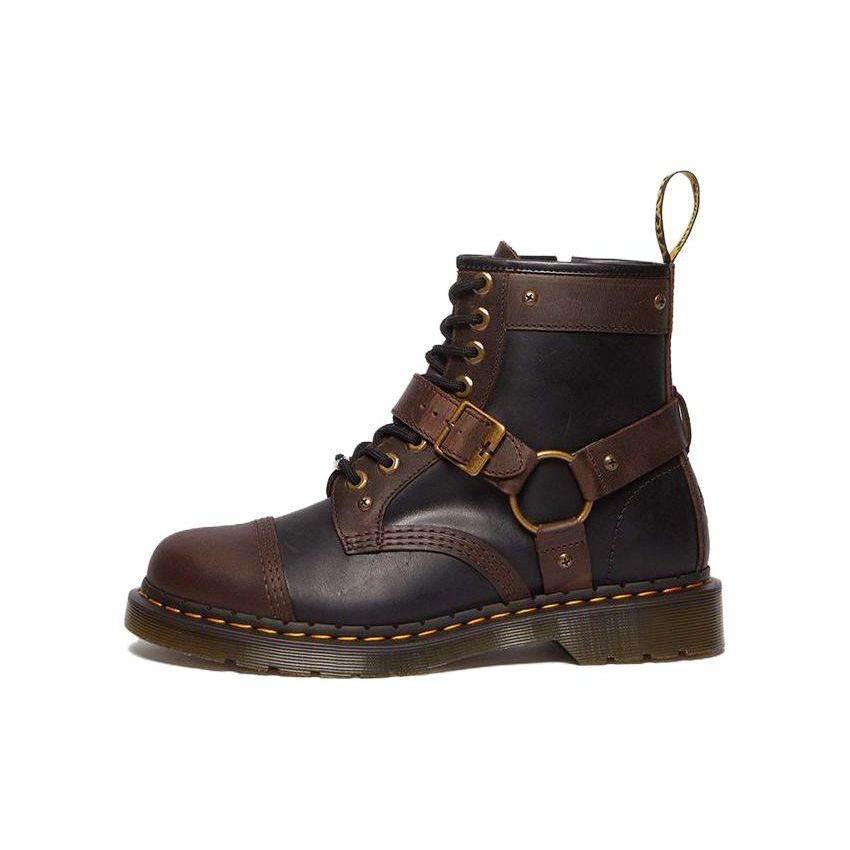 Dr. Martens Warner Bros. X  1460 Harness Leather Round Toe Lace-Up Short Boots Men Boots Brown Black 31745003
