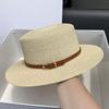 Straw Hat Women's Summer Beach Sunshade Hat Braided Straw Sunblock Hat French Belt Vintage Top Hat Sun Hats For Women