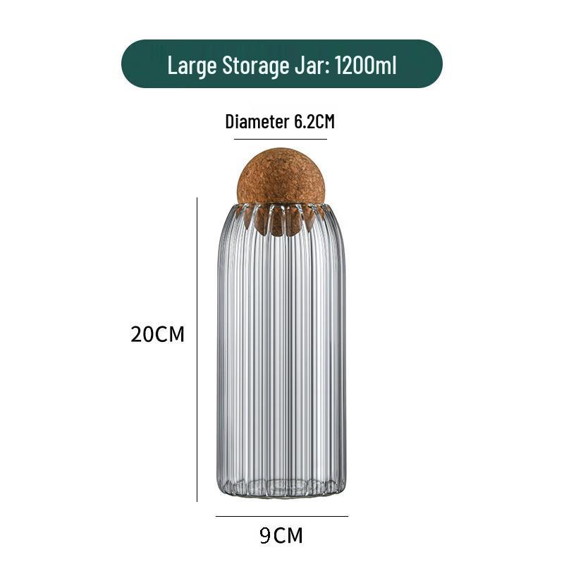 High Borosilicate Glass Food Storage Canister 1200ml