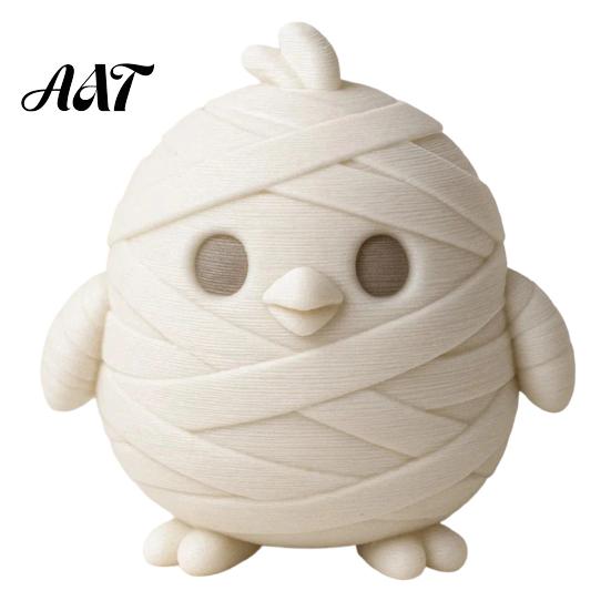 Car Interior Decorations Miniature Mummy Animal Figurine, 3D Printed Pig Chicken Dino Duck Niche Holiday Collectibles Cat Statue, Spooky Cute